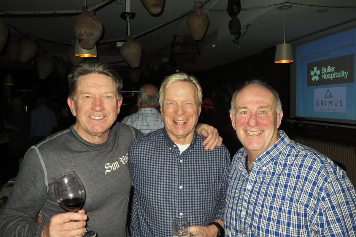 CHEERS: Mark Buckley, Maurice Newport, Searle Batten.