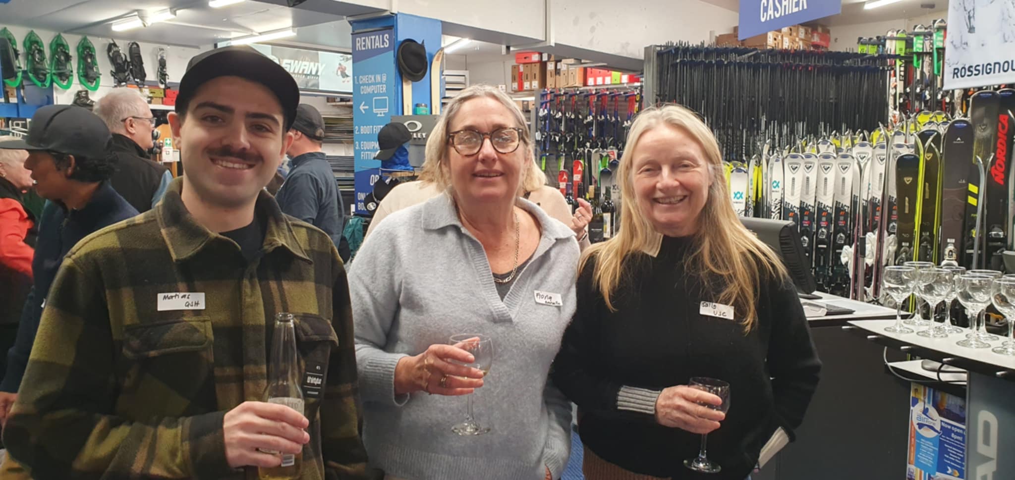 HELLO: Col Richond (Litis), Fiona Honann (Benalla Ski CLub) and 