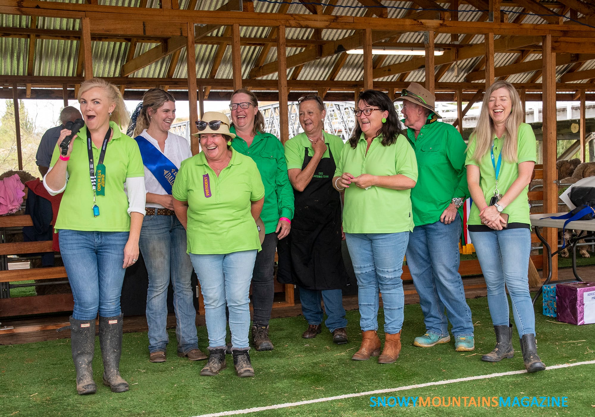 The Dalgety Show committee enjoying the official segment of the show.