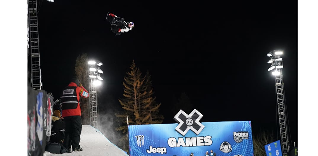 Scotty James launches out of the halfpipe at the X games.