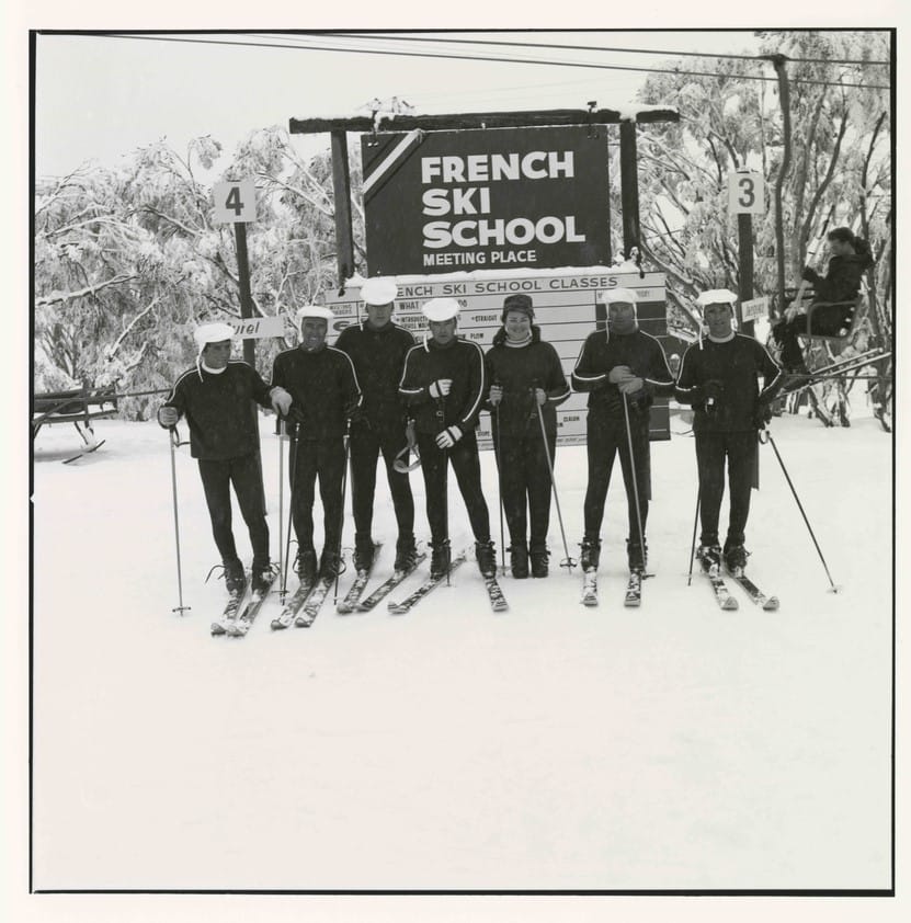 FRENCH SKI SCHOOL: The golden days on Buller. PHOTO: National Alpine Museum Australia