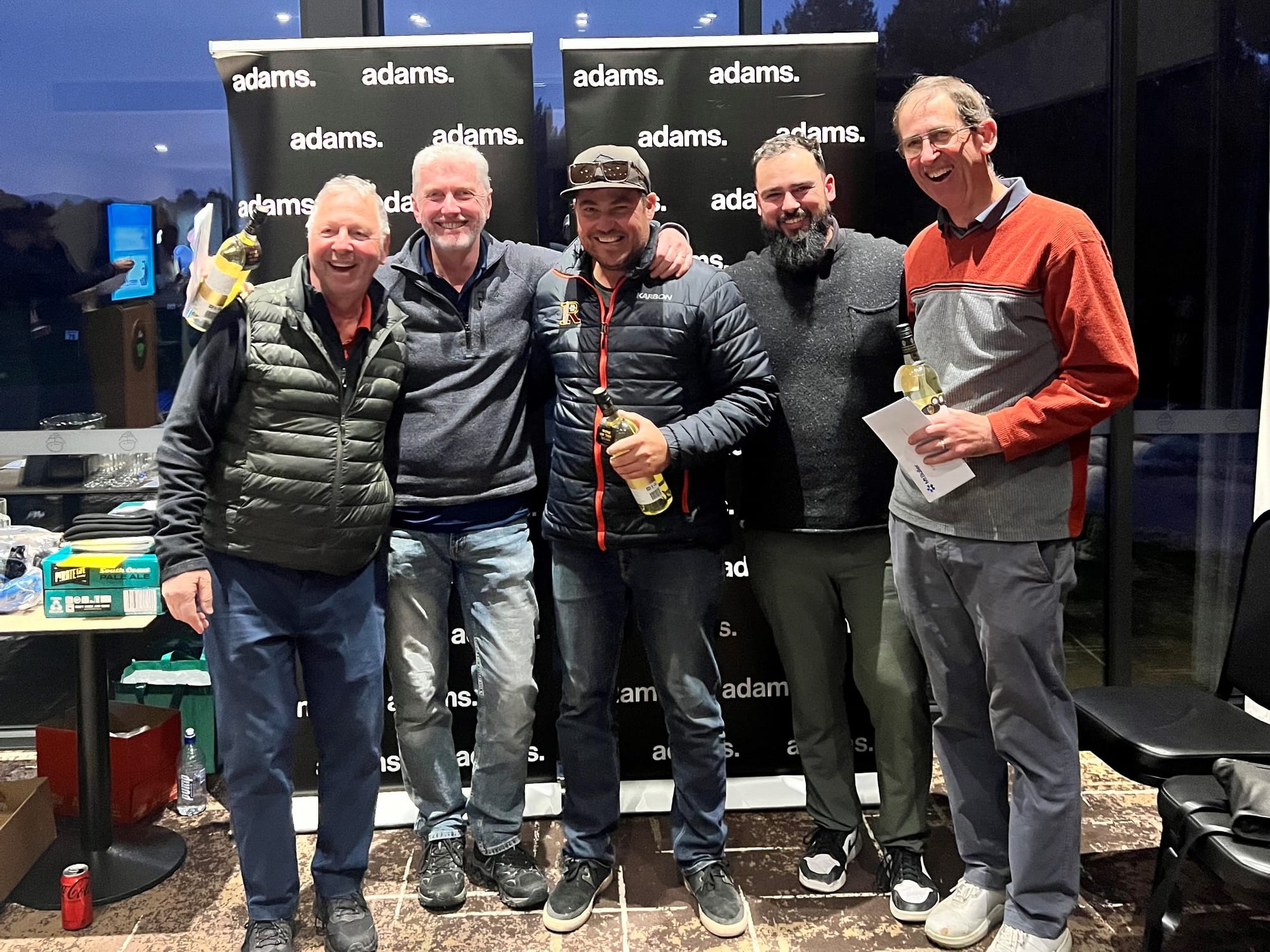 ON PAR: Winners of the golf stage was team Farmer’s Folly with members 
Andrew Carson (left), Mark Bennetts, Jon Farmer and 
Grant Farmer. PHOTO: Supplied
