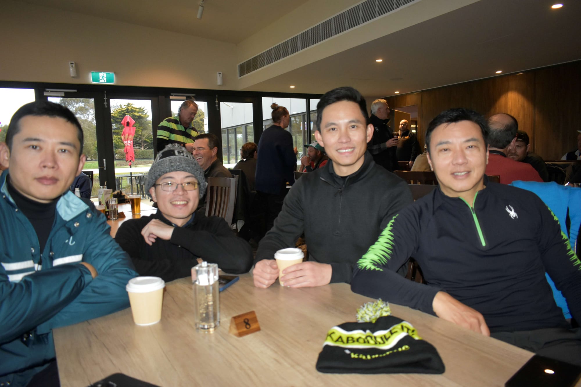 AFTER THE GAME: Enjoying a drink back at the Mansfield Golf Club presentations were the team of Victorian Tigers: David Jian, Chris Tang, Steven Lai and Tim Chang - all from Melbourne.