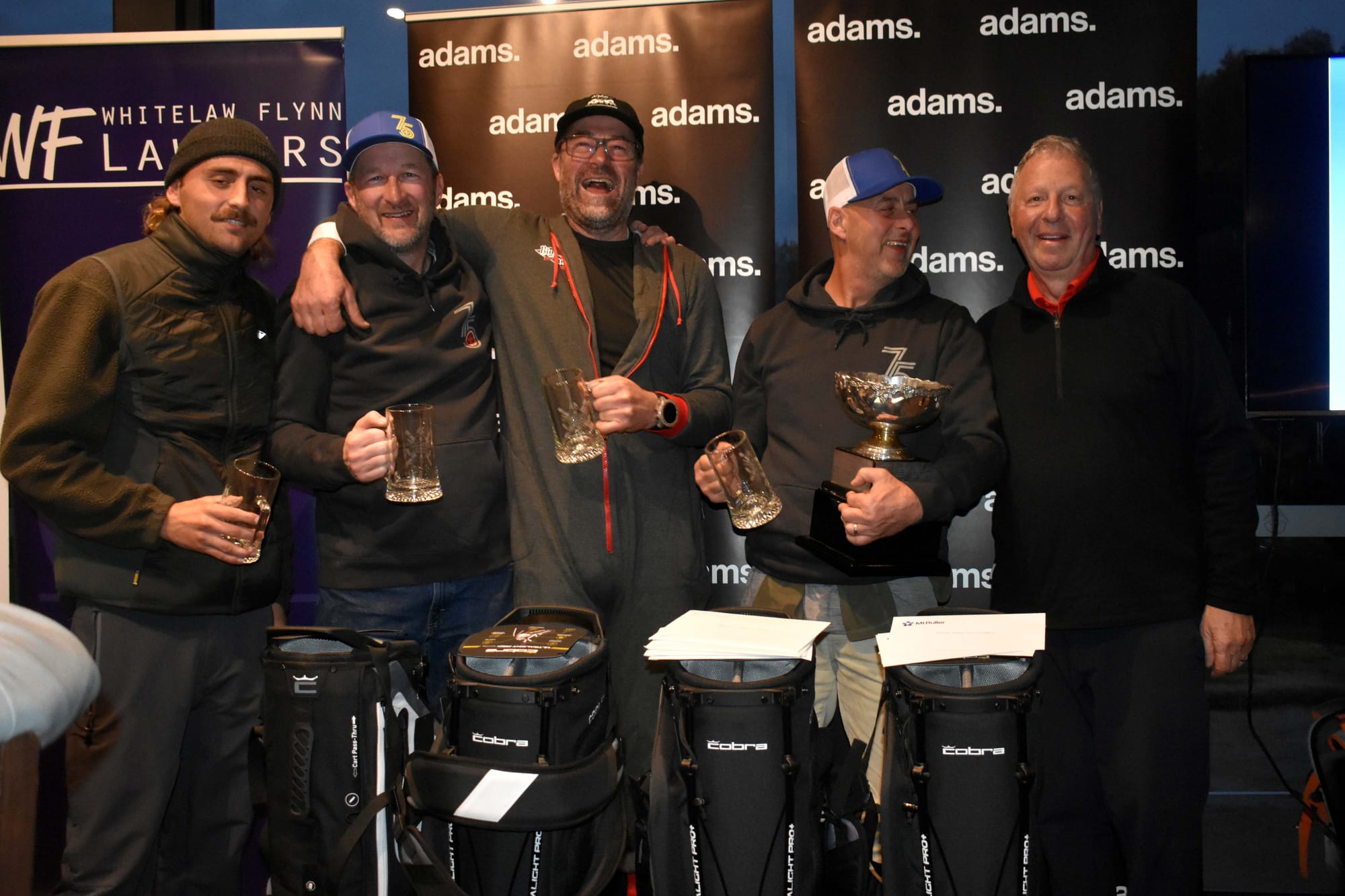 OVERALL WINNERS: Dylan Forras, Gavin Jackman, Richie Biggins, Peter Forras and Mark Adams presenting to the TEAM “XTM MUNSCHAFT” PHOTOS: Pam Zierk-Mahoney