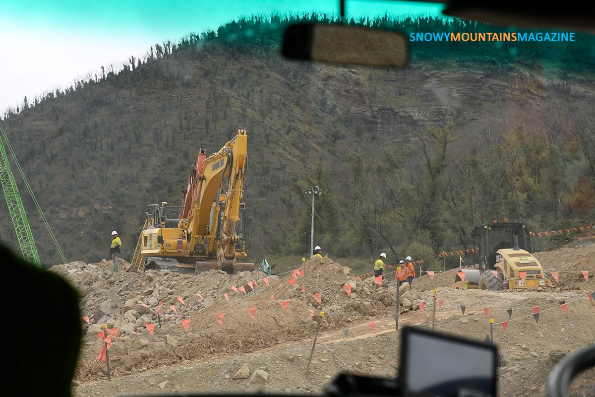 There are multiple large diggers and huge trucks across the entire project at Lobs Hole.