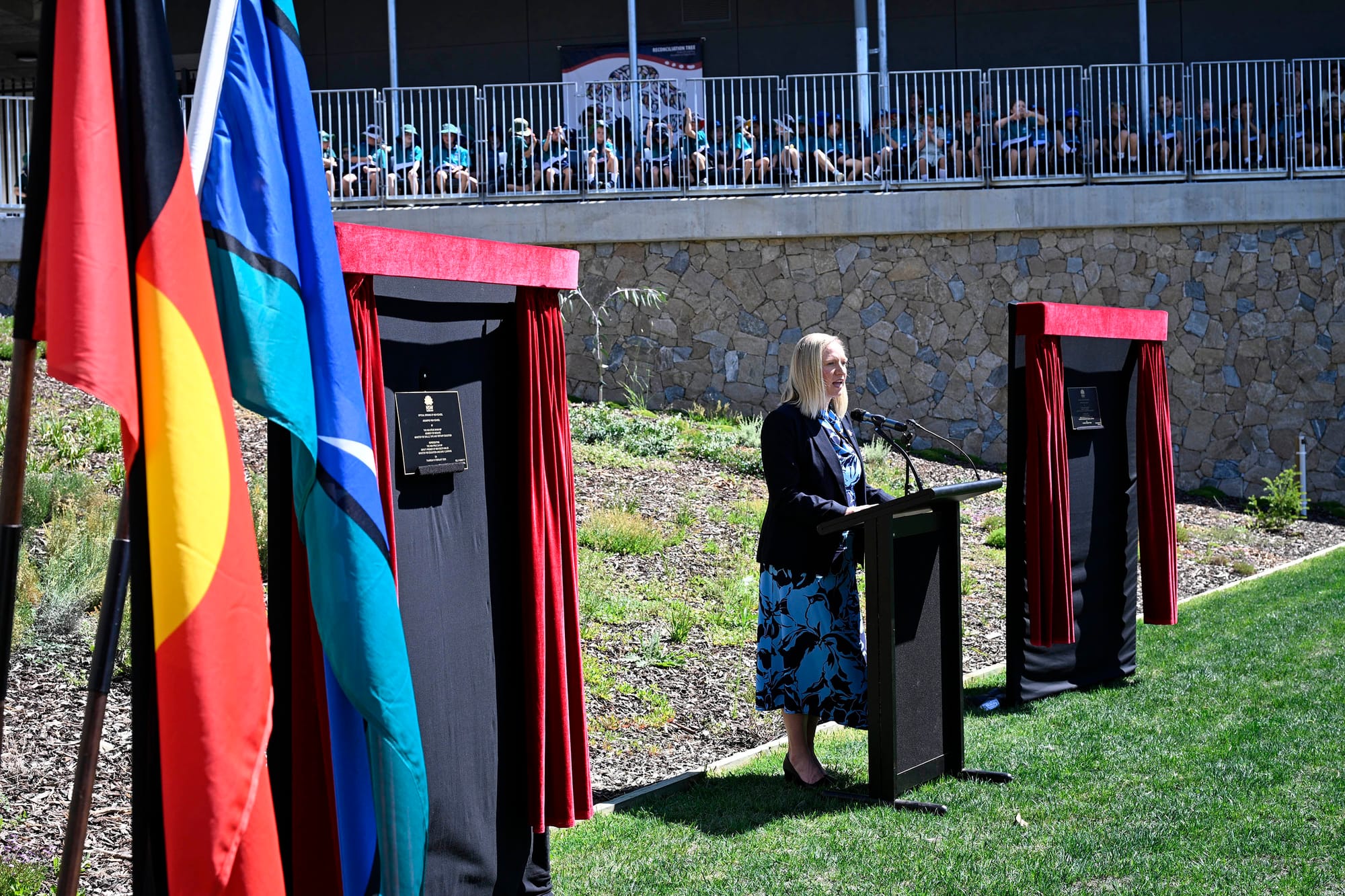High School principal Kelly Henretty during her speech.