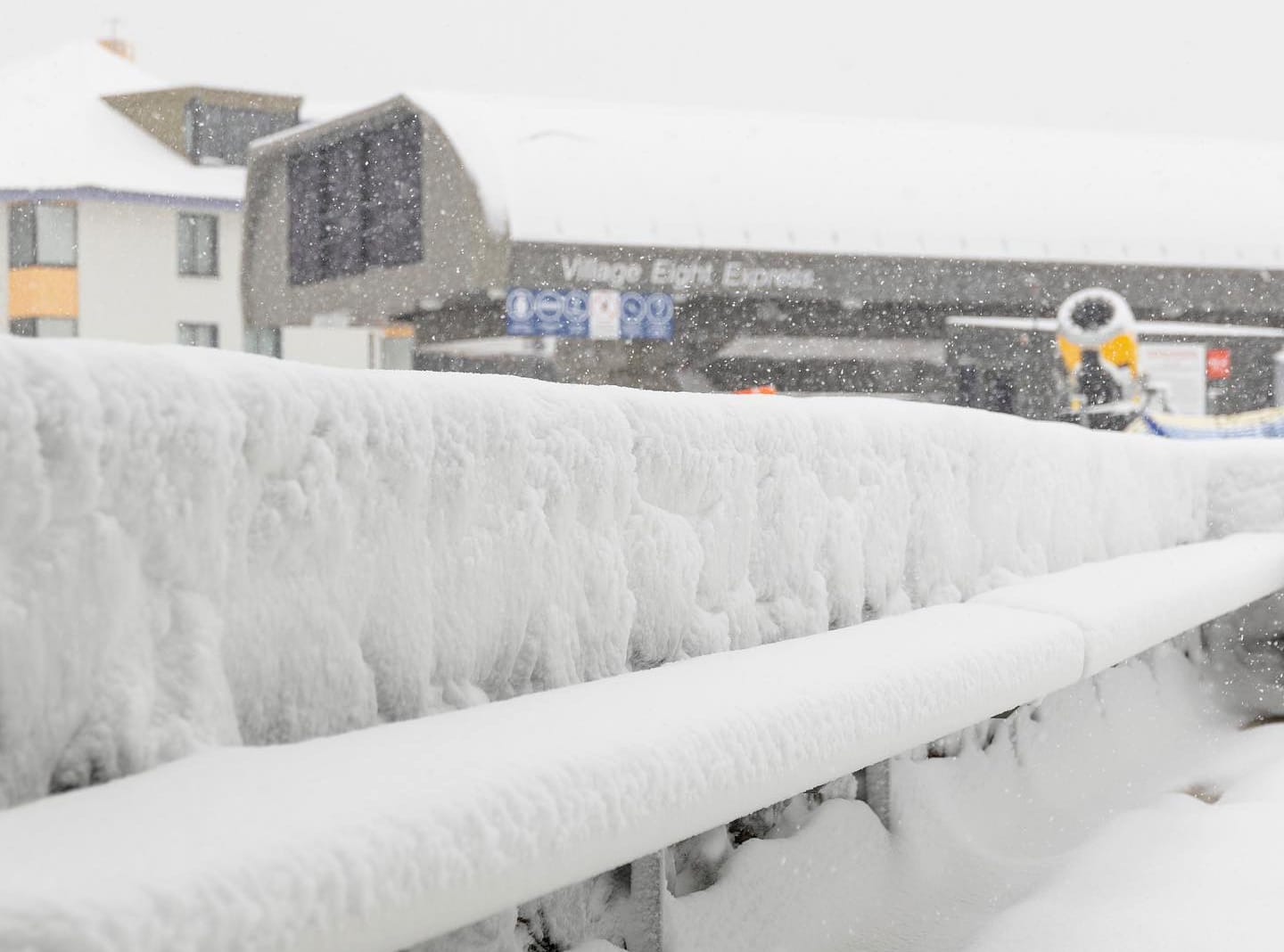 Snow accumulating at Perisher on Monday. Photo: Perisher Resort
