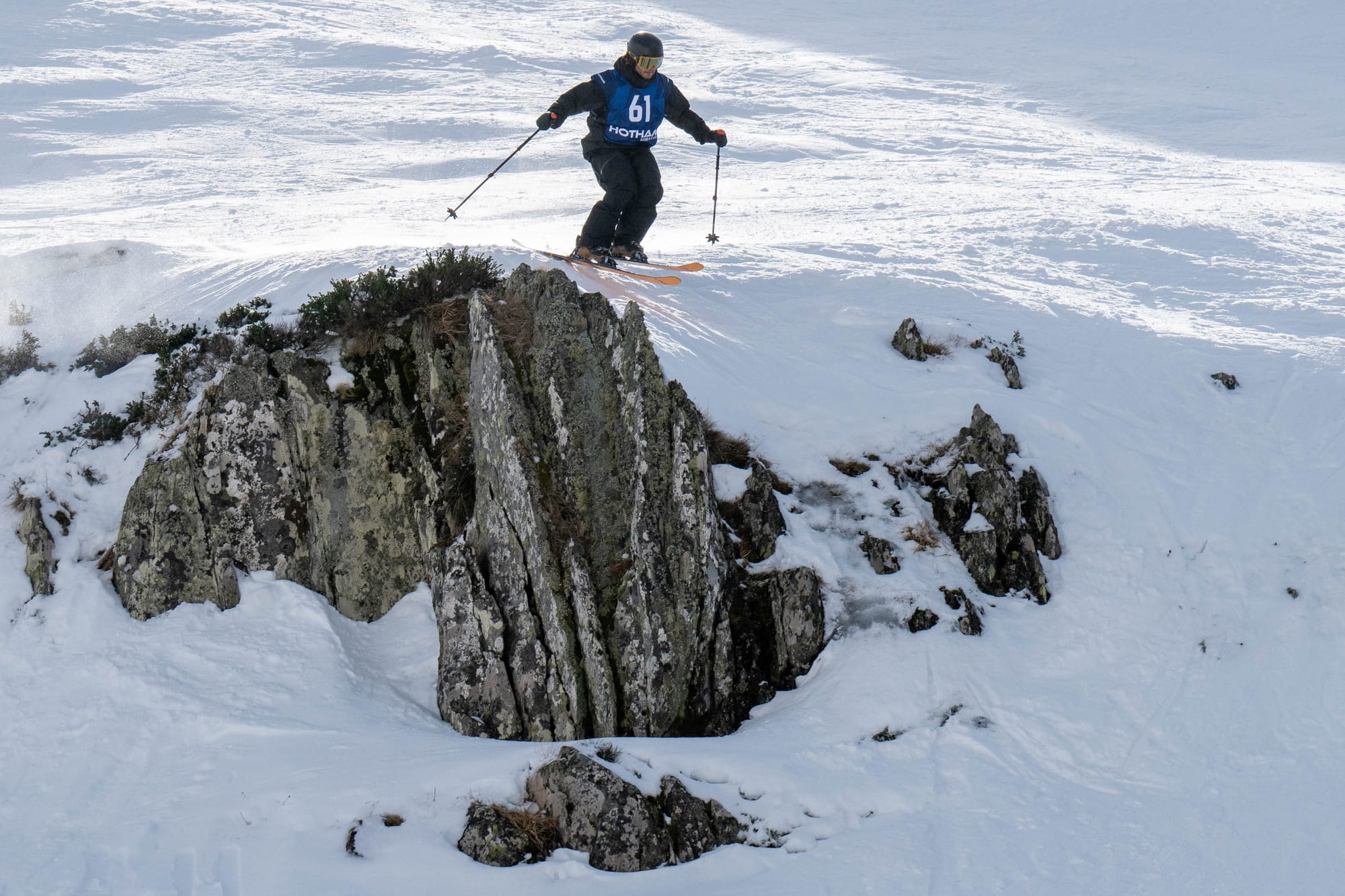 TOP SKIER: Charlie Comben takes on the challenge at Mt Hotham to win the Men's Ski event.