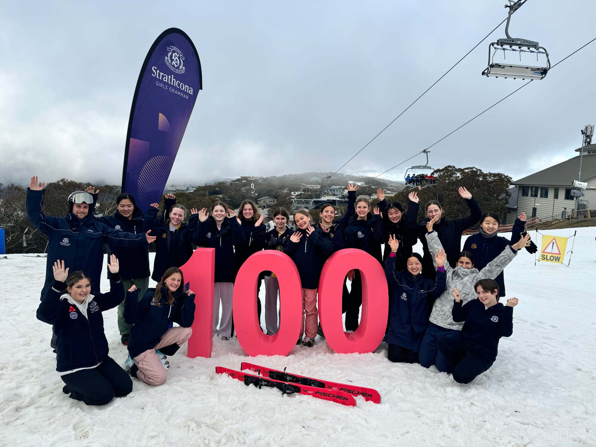 STRATHCONA: Strathcona Friends of Snowsports celebrates 100 years at Mt Buller with the Div 2 & 3 competitors for the Victorian Interschools Competition 2024. PHOTO: Strathcona