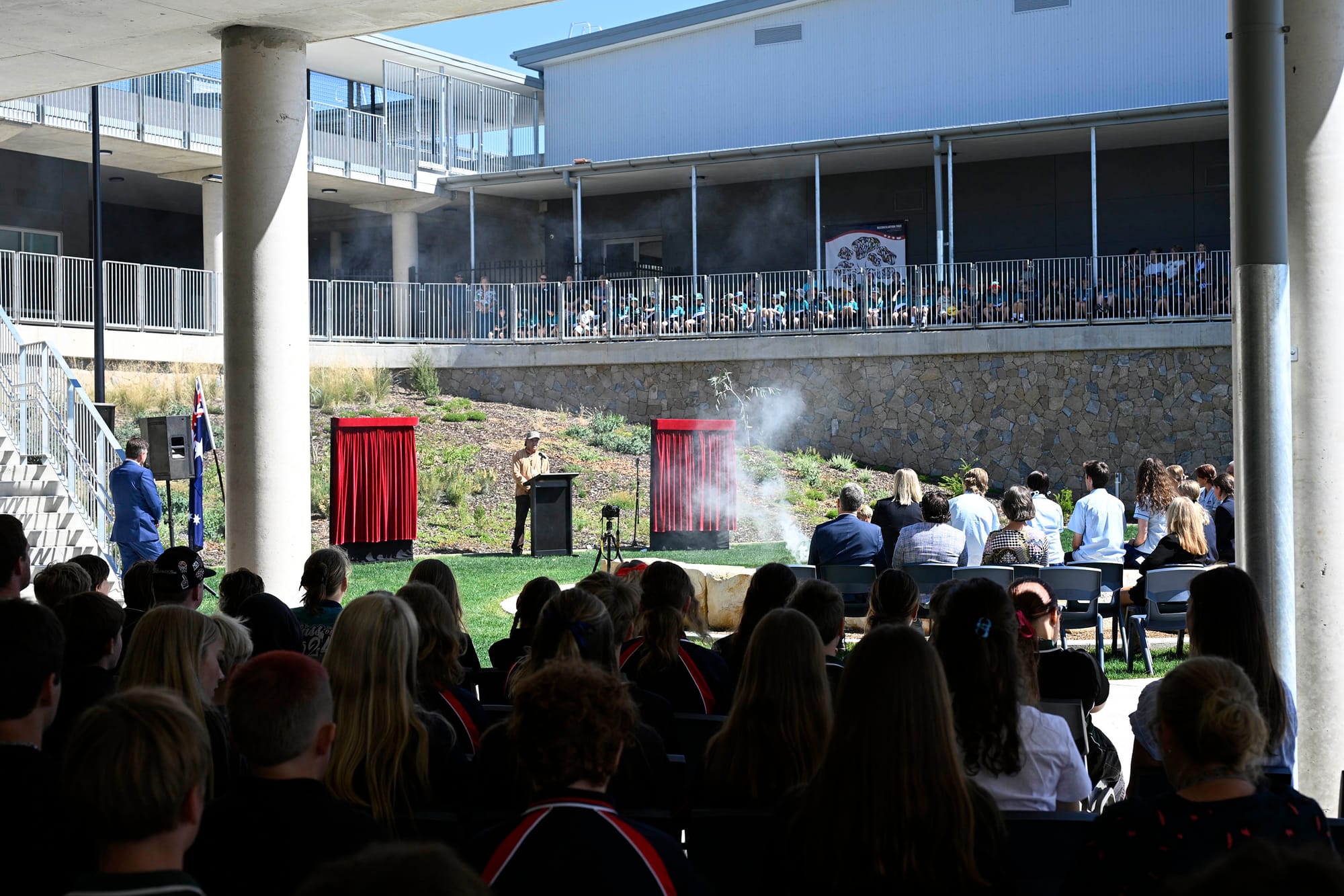 The Welcome to Country and smoking ceremony was led by Uncle BJ Cruse.