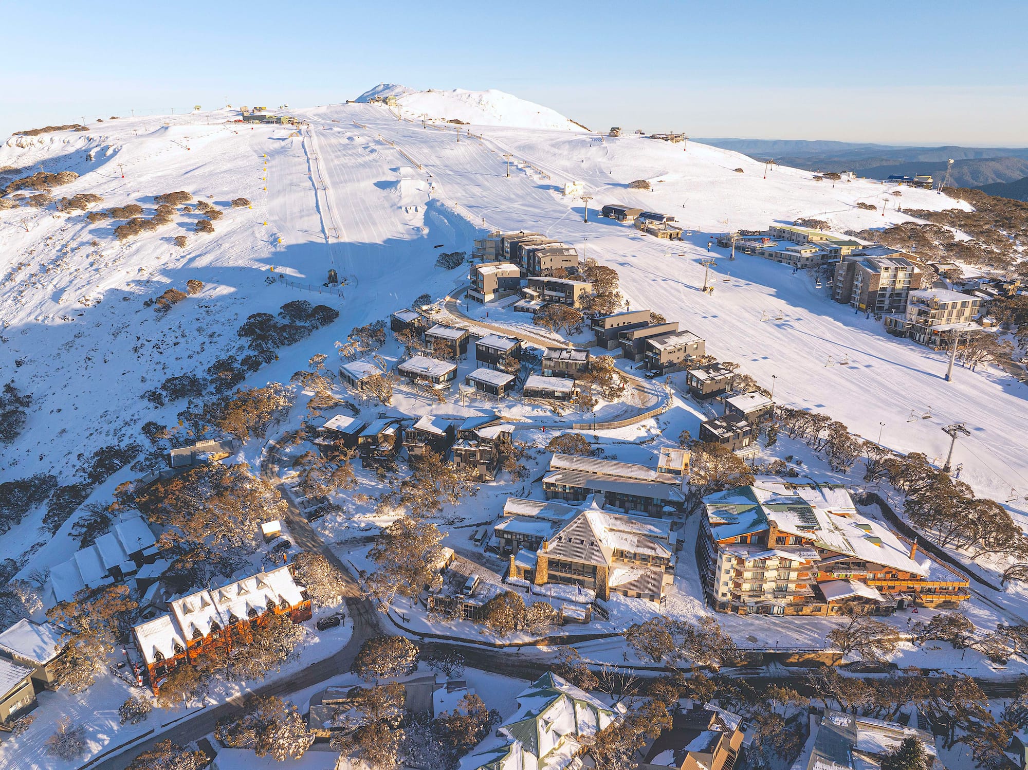 AERIAL VIEW: The final stage of construction within Whitehorse Village will recommence in October after the declared ski season ends and the mountain concludes its celebrations of 100 years of skiing.
