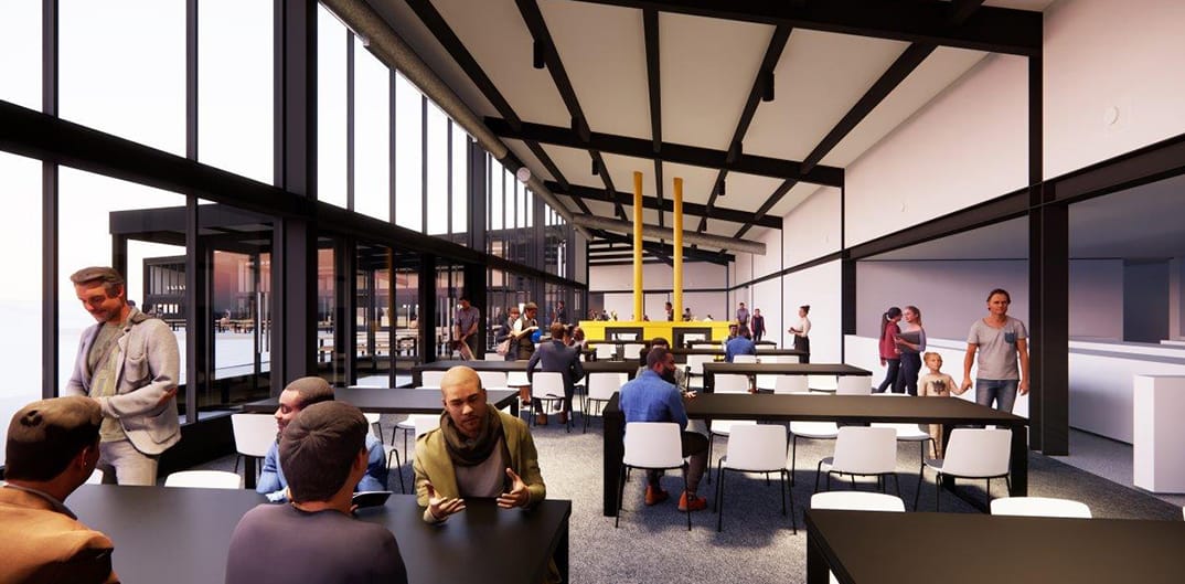 An artists impression of the inside of the Sewlyn Centre.