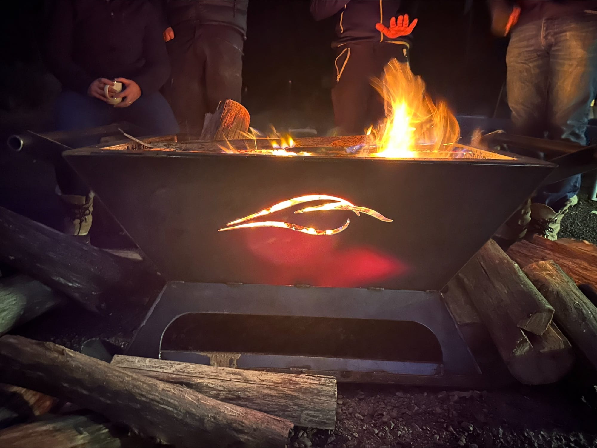 WINTER WARMTH: The Mt Stirling firepit is an excellent way to warm up after a day in the snow. PHOTO: Andre Philbrick