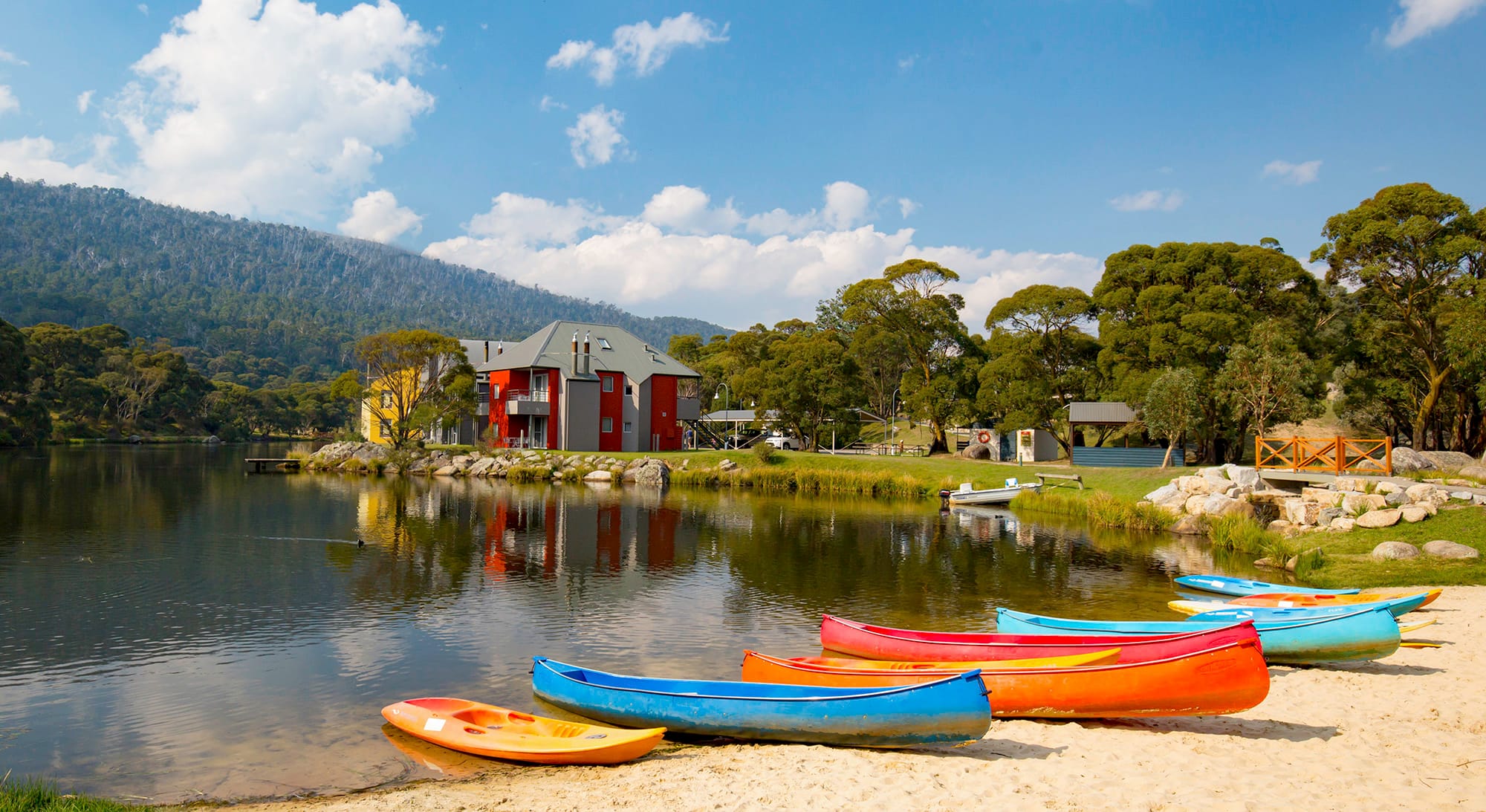 Summer by the lake and canoeing.