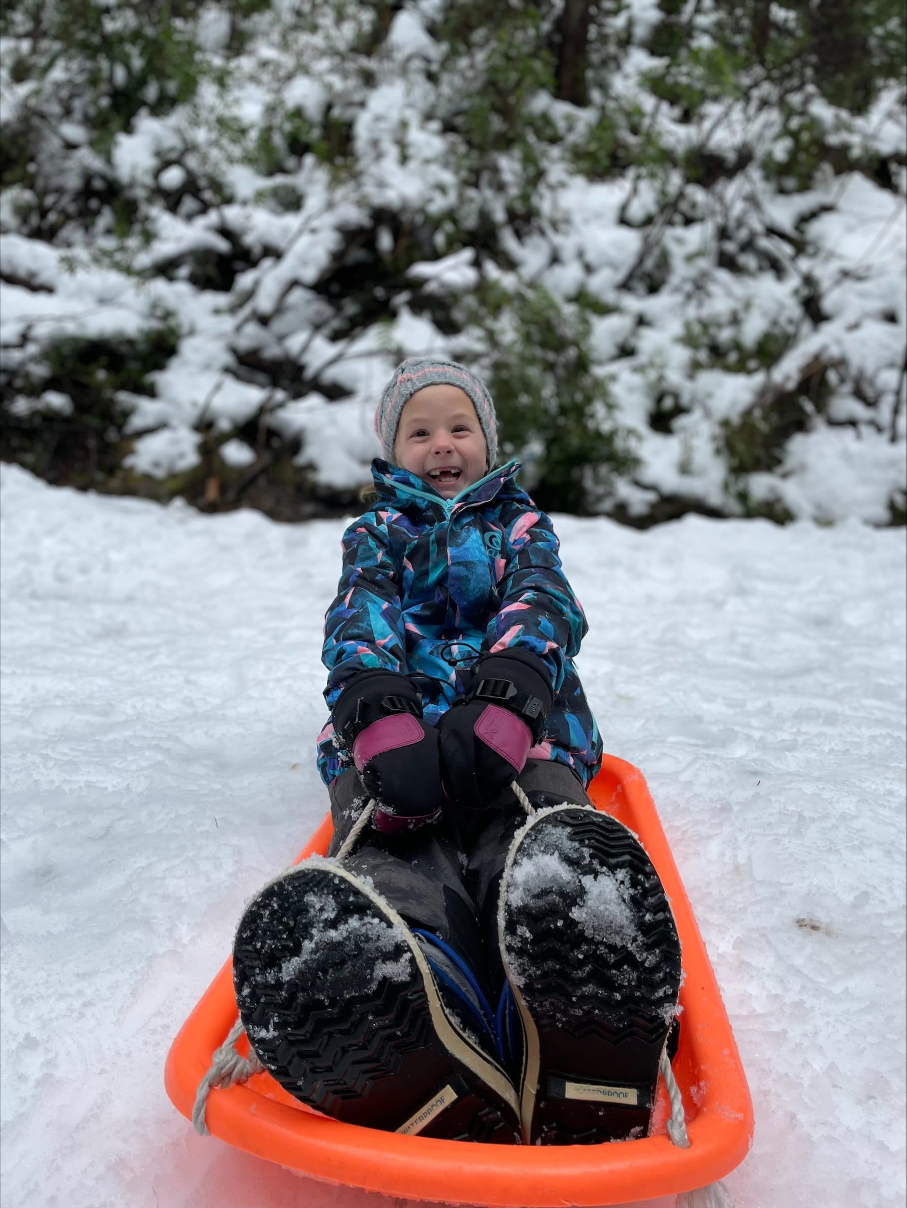 SMILES: Having fun in the snow is Jessica Philbrick at Mt Stirling. PHOTO: Andre Philbrick