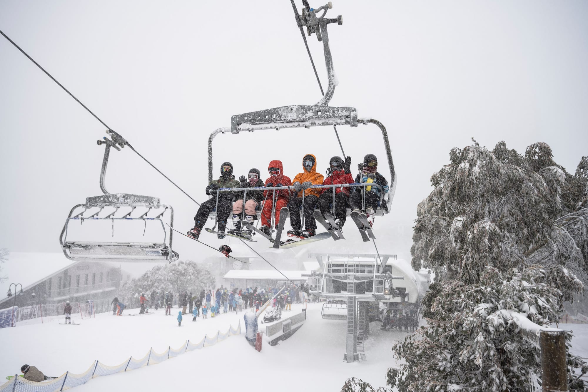 MIGHTY WHITE: The polar air allowed snowmakers to enhance the snowpack further, transforming snowgums into icy sculptures and covering the entire mountain in white.