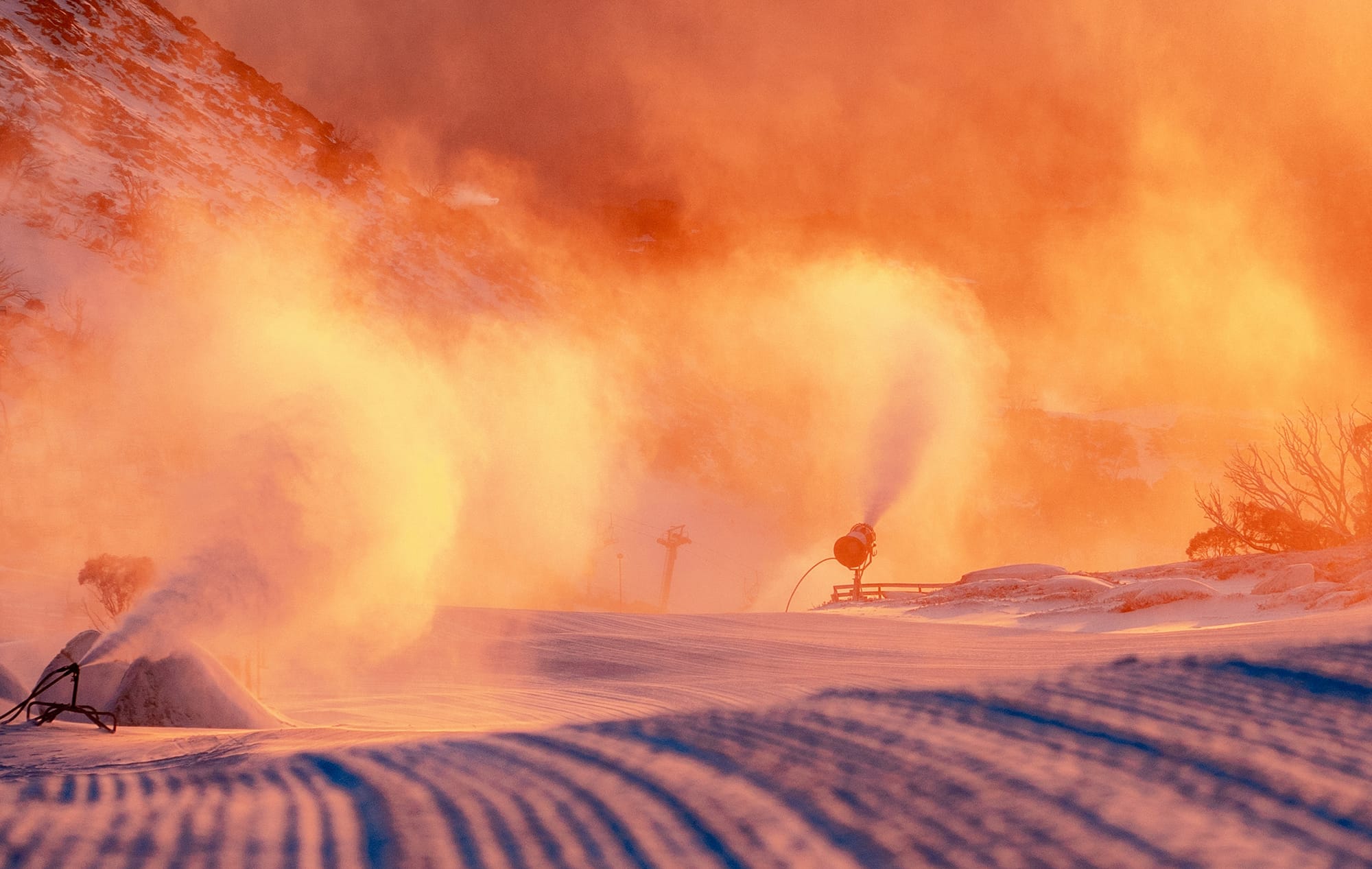Blue Cow snowmaking receiving a glowing report for the new day.