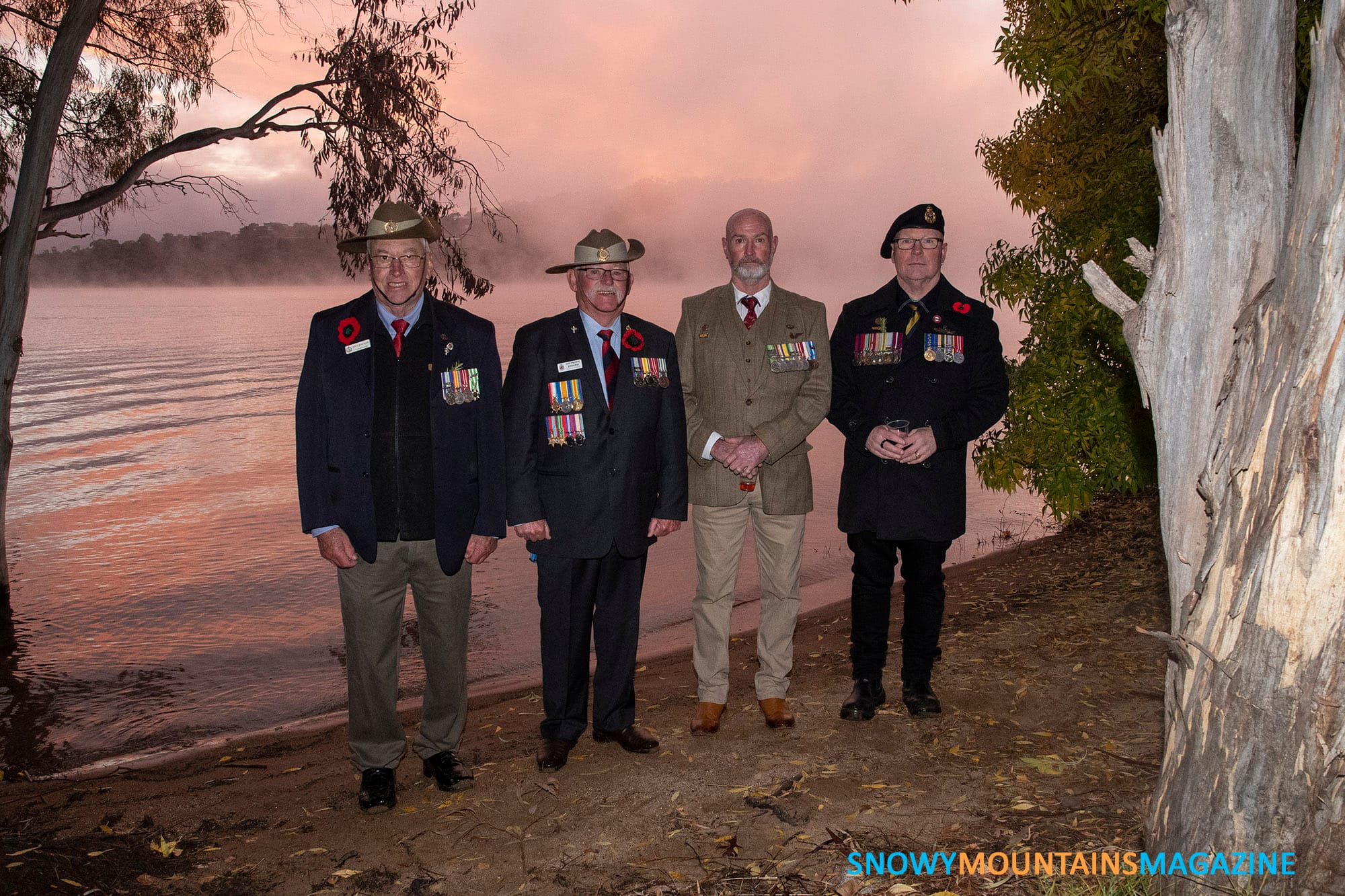 Jim Crocker, Ian (Ruffy) Graham, Mick Parent and Paul Corcoran after the dawn service.
