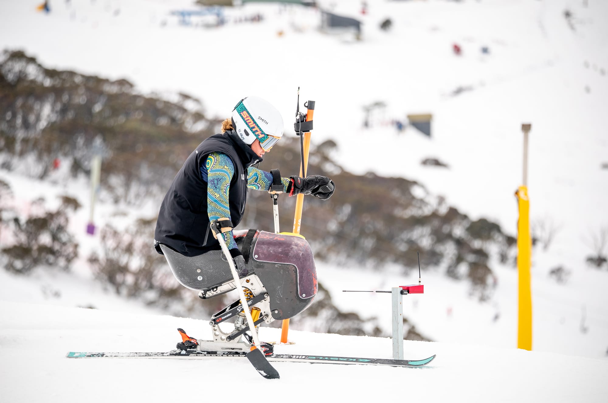 ALL SET:  Paralympian Josh Hanlon prepares to tackle the slalom course at Falls Creek last week. PHOTO: Vail Resorts