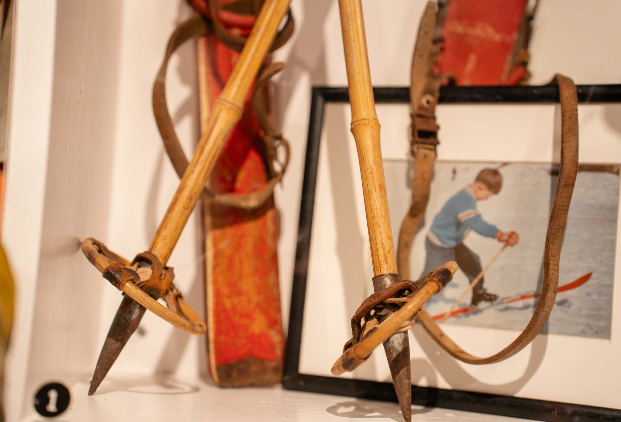 HISTORY: Early ski equipment.