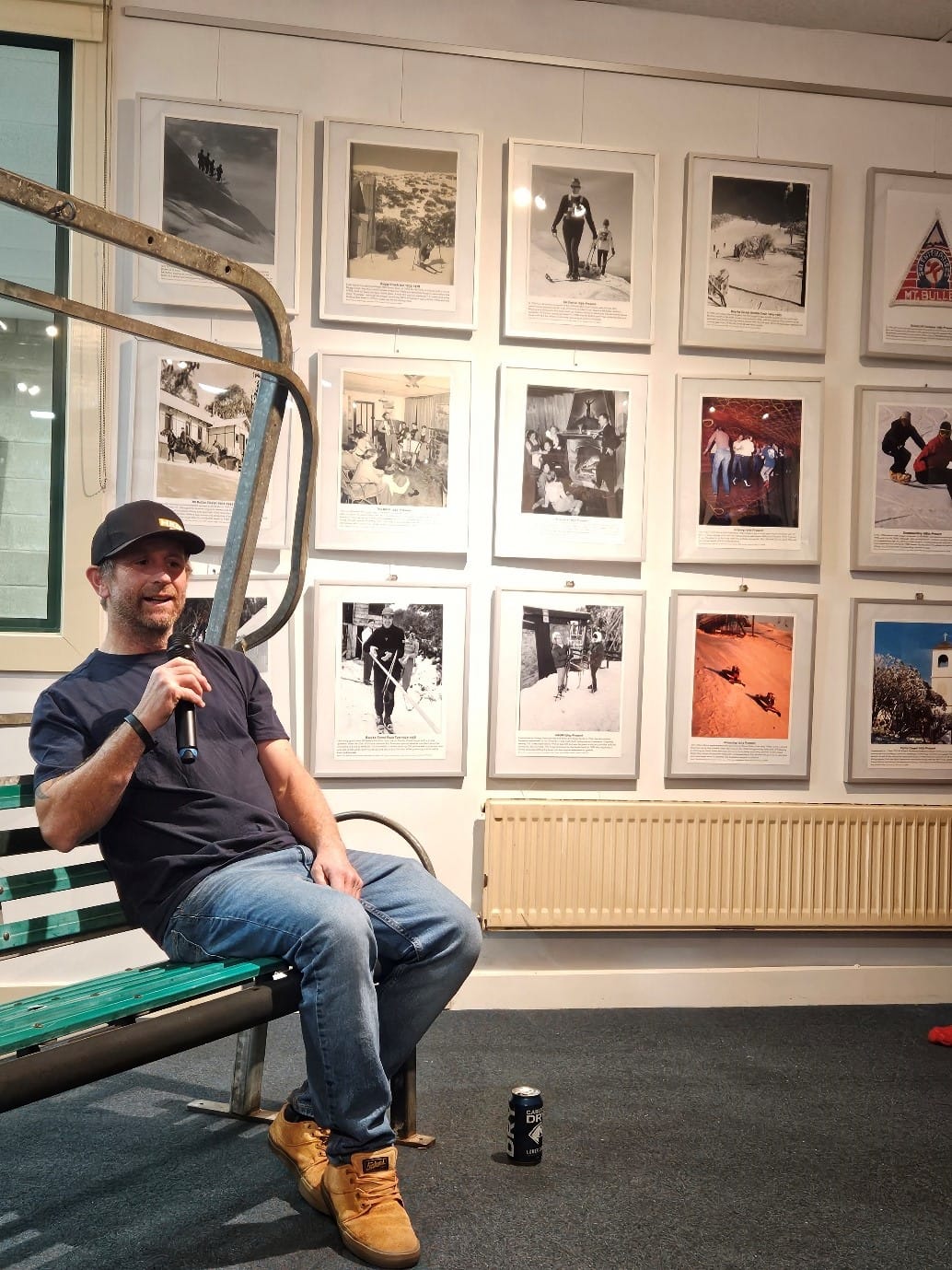 EWWEY TALKS FIRE: Ewey McCaskill was the chairlift guests last week and Mt Buller News will have his story in the next issue.