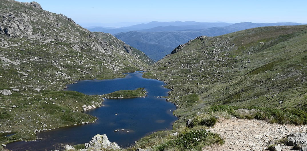 The track runs alongside Lake Albina.