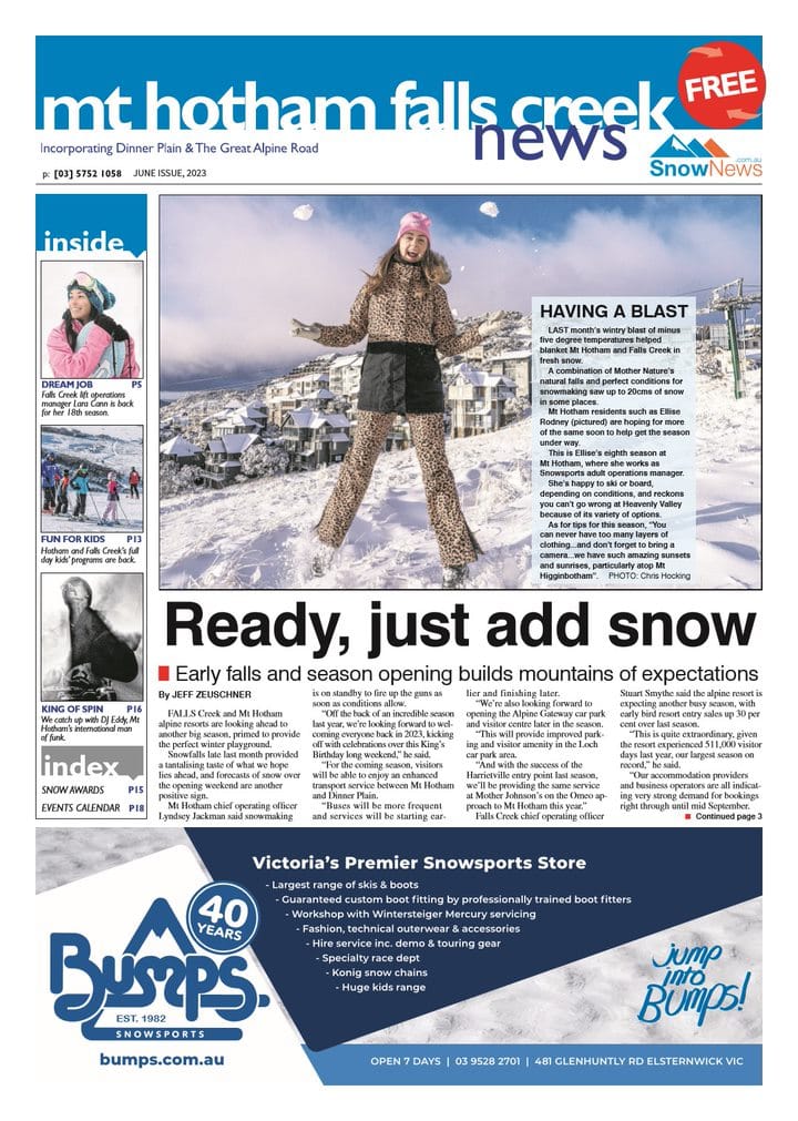 Mt Hotham Falls Creek News, June 05, 2023 Post feature image