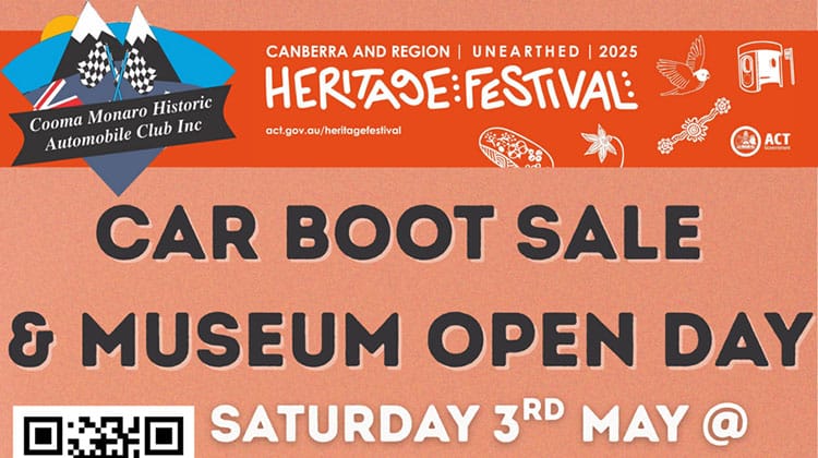 Cooma Car Club Museum Heritage Festival Open Day & BOOTSALE Post feature image