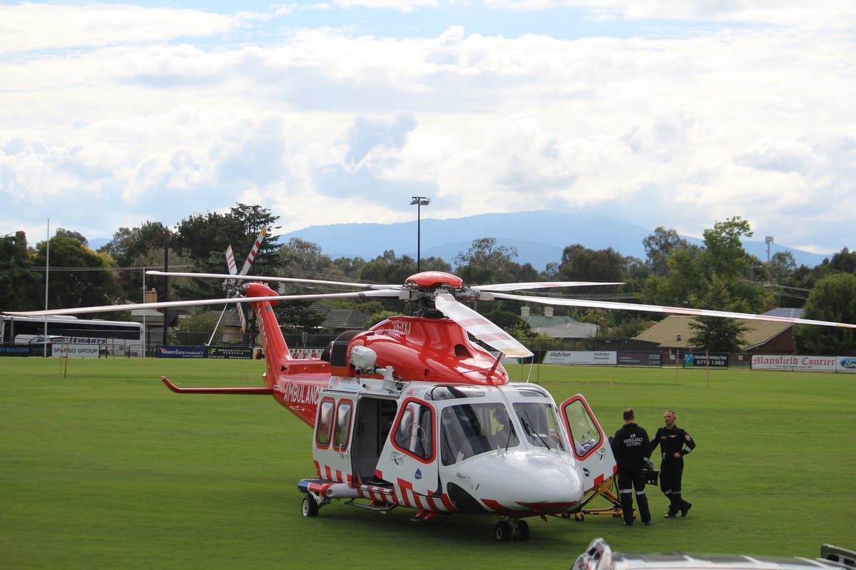 Helicopter action at Mansfield Oval Post feature image