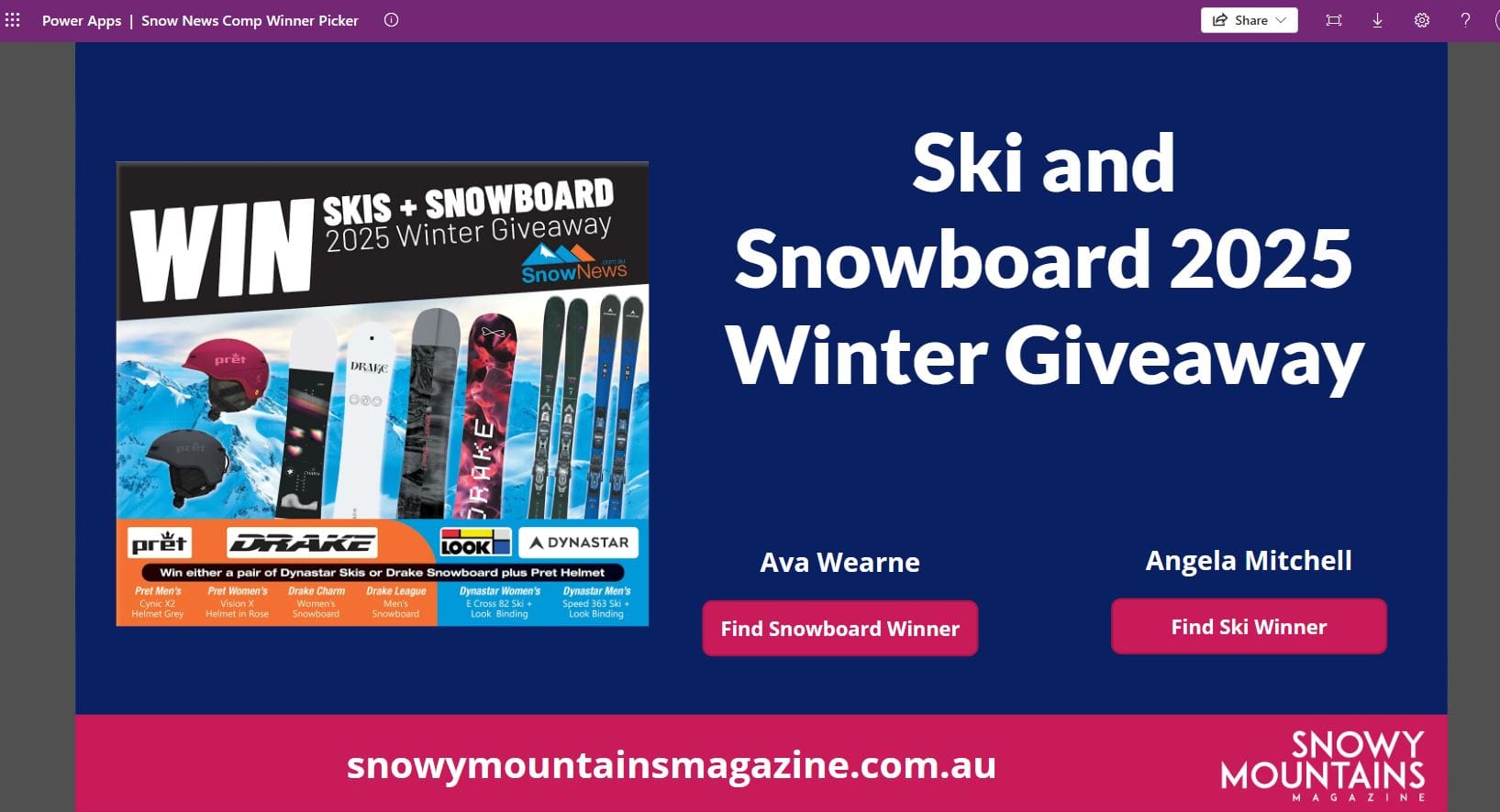 Winners announced for 2025 Ski and Snowboard Giveaway Post image